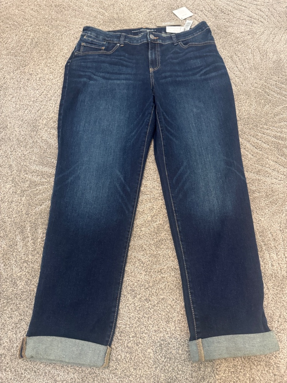 Chico's The Platinum Boyfriend Jeans - Dark Blue